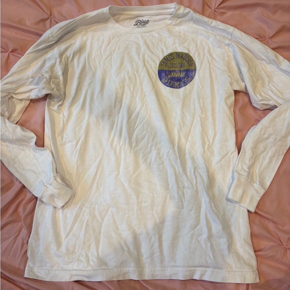 JMU White Long Sleeve T-Shirt